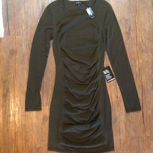 Military green fitted dress